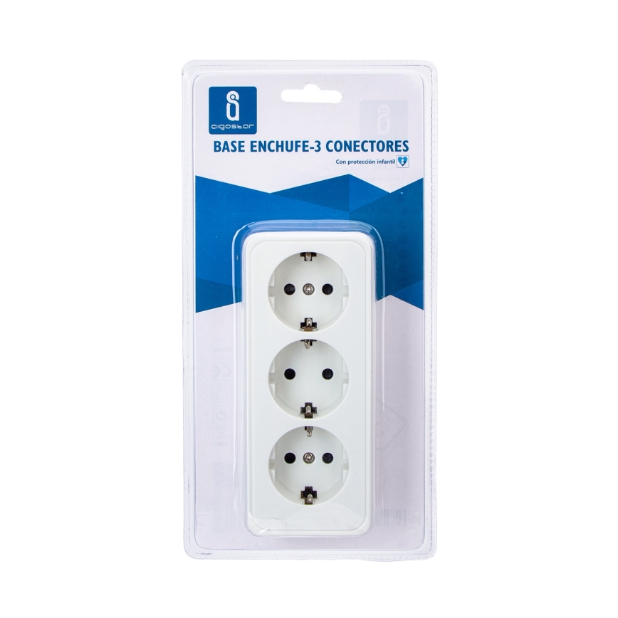 Aigostar - Gniazdo domowe 3x SCHUKO 250 V/16 A