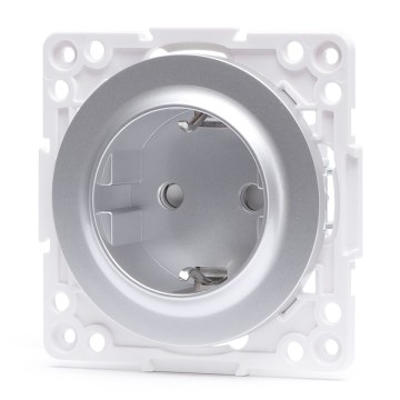 Aigostar - Gniazdo domowe bez ramki SCHUKO 250V/16A srebrne