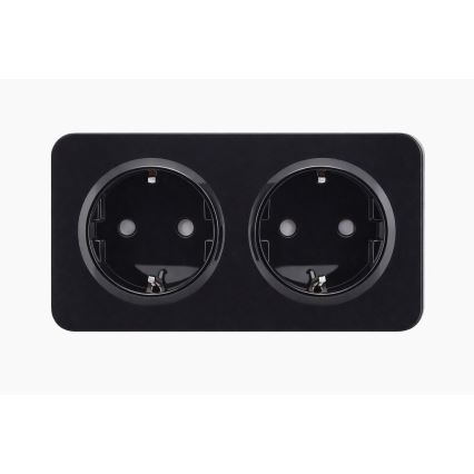 Aigostar - Gniazdo domowe z ramką 2Z SCHUKO 250V/16A czarne