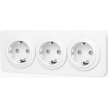 Aigostar - Gniazdo domowe z ramką 3Z SCHUKO 250V/16A białe