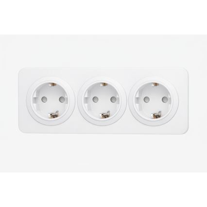 Aigostar - Gniazdo domowe z ramką 3Z SCHUKO 250V/16A białe