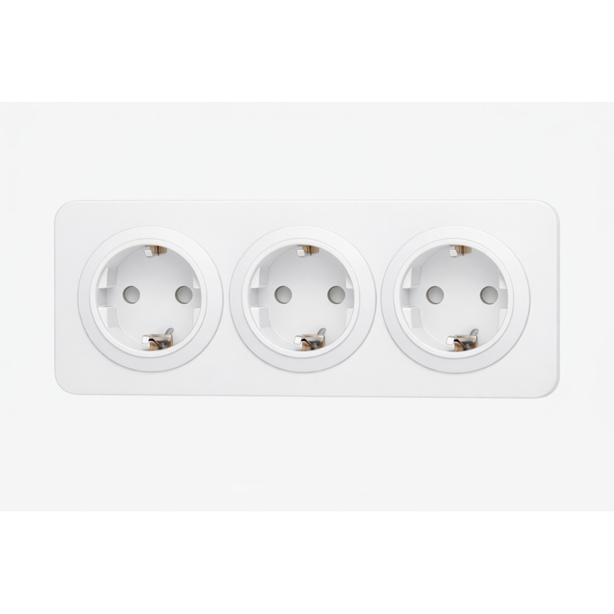 Aigostar - Gniazdo domowe z ramką 3Z SCHUKO 250V/16A białe