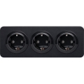 Aigostar - Gniazdo domowe z ramką 3Z SCHUKO 250V/16A czarne