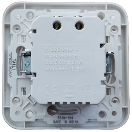 Aigostar - gniazdo zasilające USB z ramką, 2x USB-A, białe