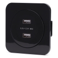 Aigostar - Gniazdo zasilające USB z ramką, 2x USB-A, czarne