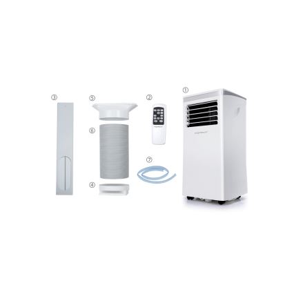 Aigostar - Inteligentny klimatyzator przenośny 3 w 1 1003W/230V 9000 BTU Wi-Fi biały + pilot zdalnego sterowania