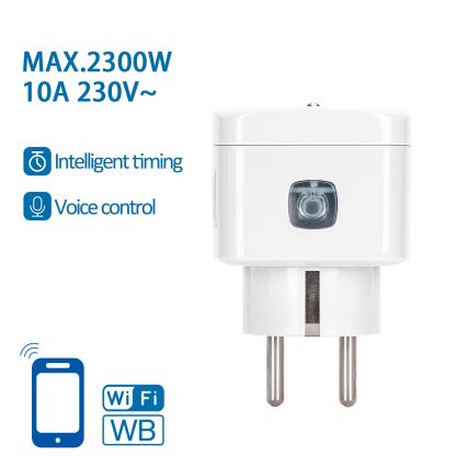 Aigostar - Inteligentne gniazdko E 2300W Wi-Fi Tuya