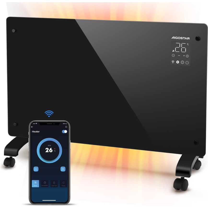 Aigostar - Inteligentny elektryczny grzejnik/konwektor 2000 W Wi-Fi
