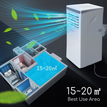 Aigostar - Inteligentny przenośny klimatyzator 3 w 1 1003W/230V 9000 BTU Wi-Fi biały + pilot zdalnego sterowania
