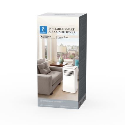 Aigostar - Inteligentny przenośny klimatyzator 3 w 1 1003W/230V 9000 BTU Wi-Fi biały + pilot zdalnego sterowania