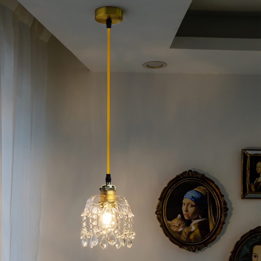 Aigostar - Kabel zasilający 1xE27/60W/230V złoty