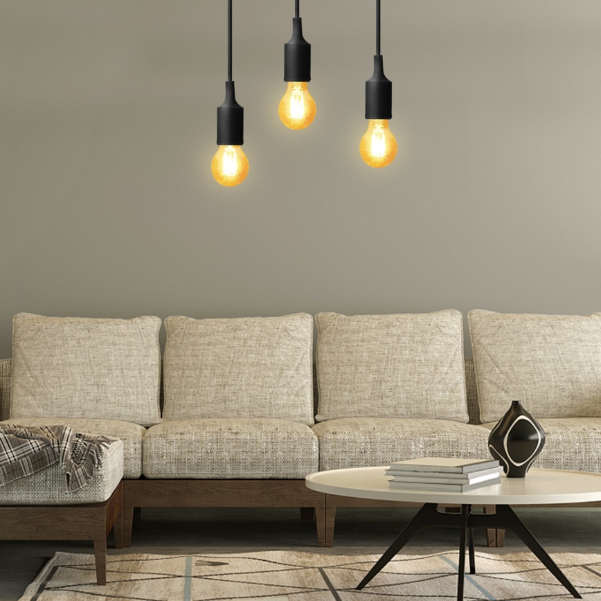 Aigostar - Kabel zasilający 1xE27/60W/250V czarny