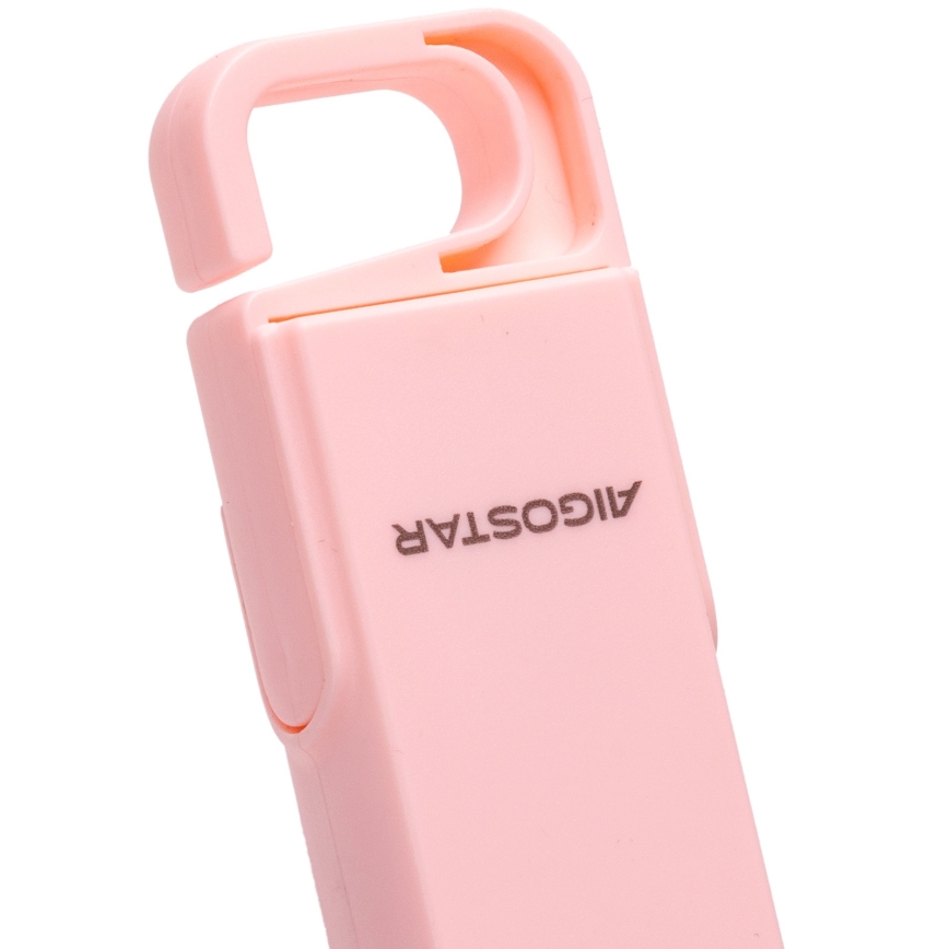 Aigostar - Kieszonkowy wentylator z akumulatorem 4,5W/3,7V 1200mAh USB różowy