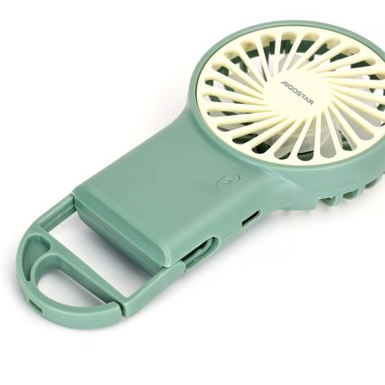 Aigostar - Kieszonkowy wentylator z akumulatorem 4W/5V 500mAh USB zielony