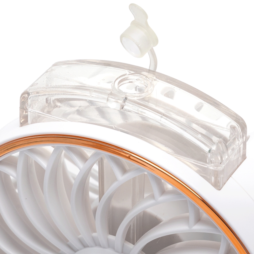 Aigostar - Kieszonkowy wentylator z akumulatorem 5W/5V 2400mAh USB biały