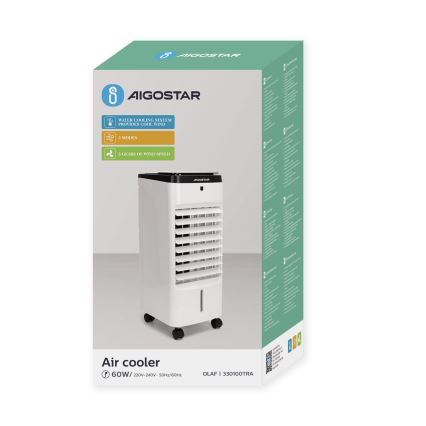 Aigostar - Klimatyzer 60W/230V biały/czarny + zdalne sterowanie