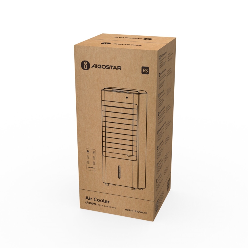 Aigostar - Klimatyzer 80W/230V biały + zdalne sterowanie