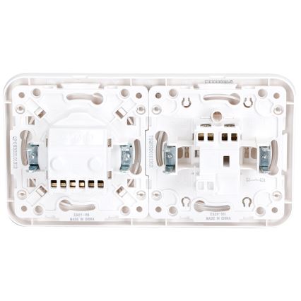 Aigostar - łącznik jednobiegunowy nr 1 i gniazdo SCHUKO 230V z ramką, biały