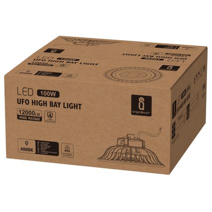 Aigostar - Lampa przemysłowa LED UFO High Bay 100W/230V 4000K IP65