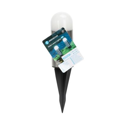 Aigostar - Lampa solarna LED LED/0,006W/1,2V 20 cm chrom matowy 40 mAh 6500K IP44