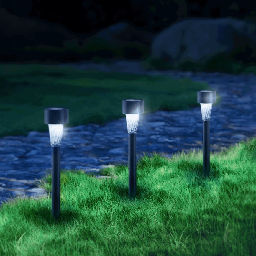 Aigostar - Lampa solarna LED LED/0,006W/1,2V 40 mAh 29,5 cm czarna 6500K IP44