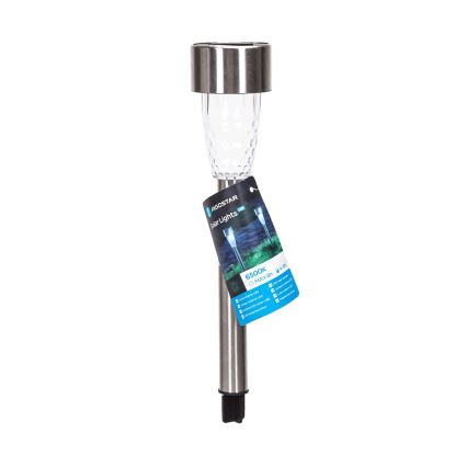 Aigostar - Lampa solarna LED LED/0,006W/1,2V 40 mAh 29,7 cm chrom matowy 6500K IP44