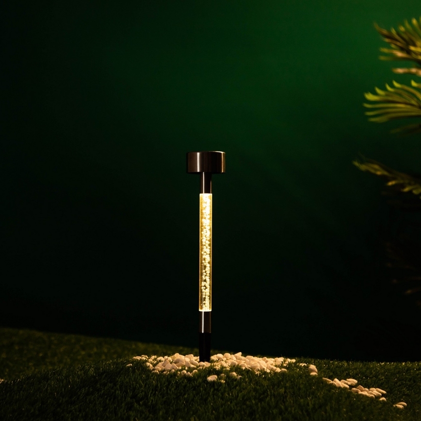 Aigostar - Lampa solarna LED LED/0,006W/1,2V 36,7 cm chrom matowy 2700K 40 mAh IP44