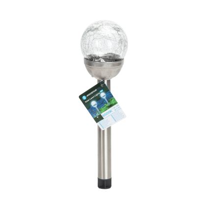 Aigostar - Lampa solarna LED LED/0,006W/1,2V 37,8 cm matowy chrom 6500K IP44 100 mAh