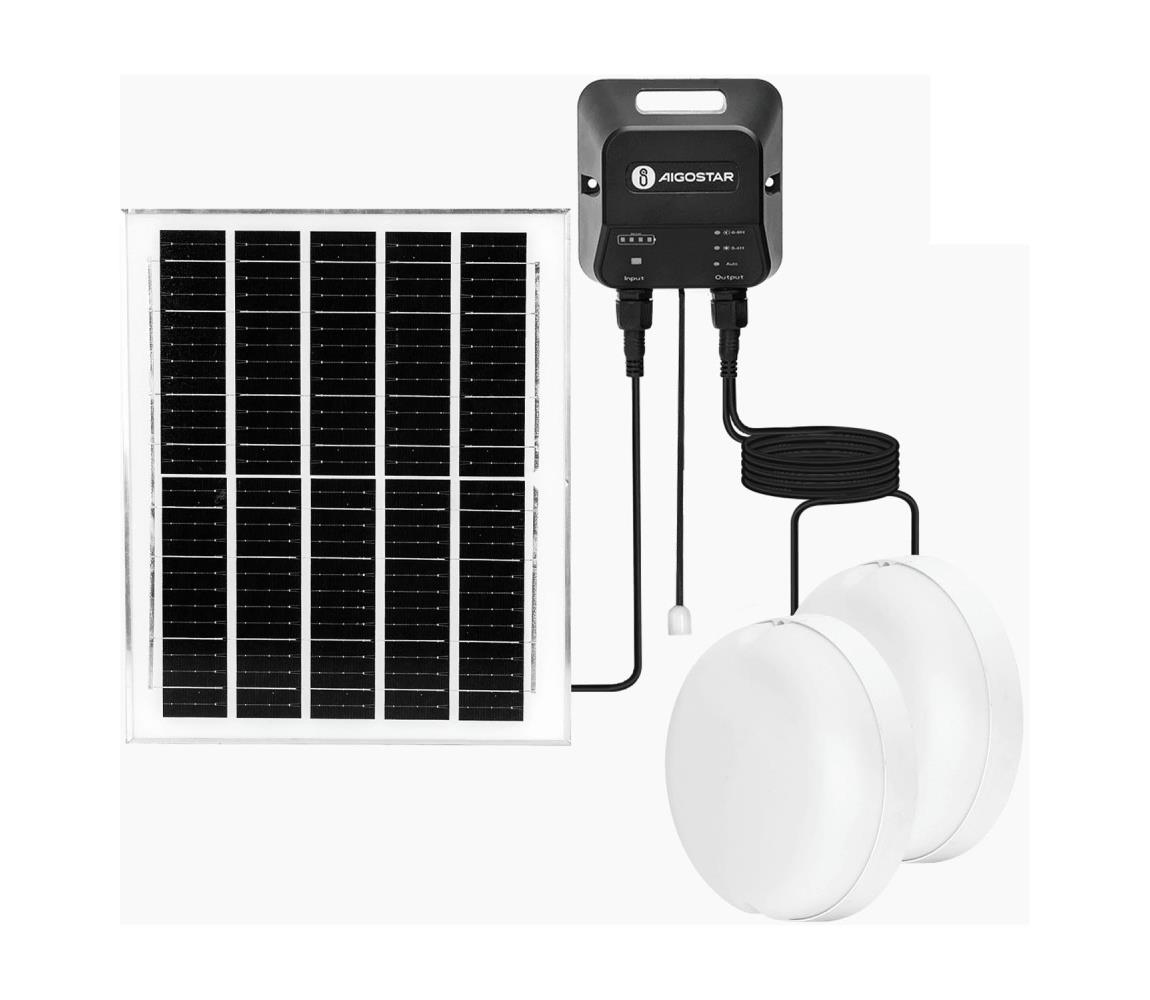 - Lampa solarna LED 2xLED/70W/12V 12000 mAh 6500K śr. 20,5 cm