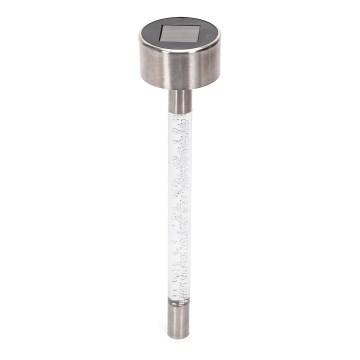 Aigostar - Lampa solarna LED LED/0,006W/1,2V 36,7 cm chrom matowy 2700K 40 mAh IP44