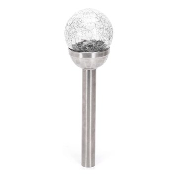Aigostar - Lampa solarna LED LED/0,006W/1,2V 37,8 cm matowy chrom 6500K IP44 100 mAh