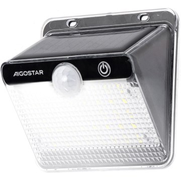 Aigostar - Lampa solarna LED z czujnikiem LED/3,7V 6500K 1200 mAh IP65 czarna