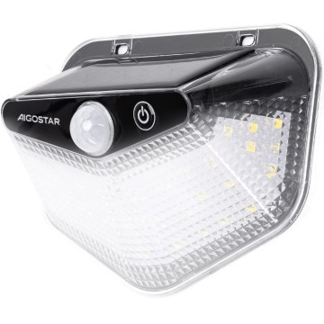 Aigostar - Lampa solarna LED z czujnikiem LED/3,7V 6500K 500 mAh IP65 czarna