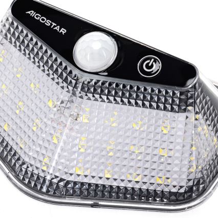 Aigostar - Lampa solarna LED z czujnikiem LED/3,7V 6500K 500 mAh IP65 czarna