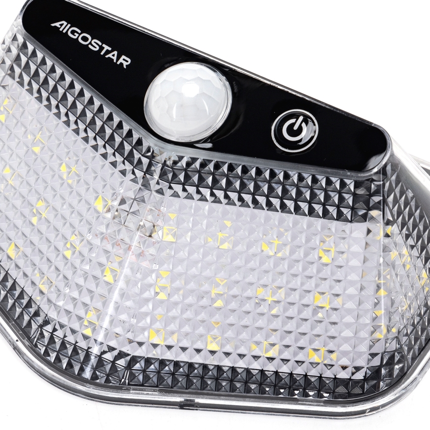 Aigostar - Lampa solarna LED z czujnikiem LED/3,7V 6500K 500 mAh IP65 czarna