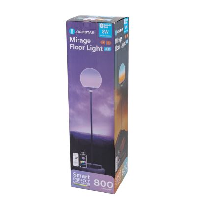 Aigostar - LED RGBW ściemnialna lampa stojąca MESH LED/8W/230V + pilot zdalnego sterowania
