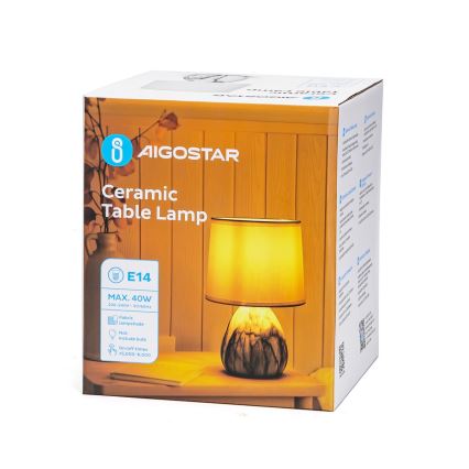 Aigostar - Lampa stołowa 1xE14/40W/230V biała