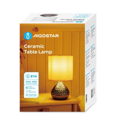 Aigostar - Lampa stołowa 1xE14/40W/230V chrom