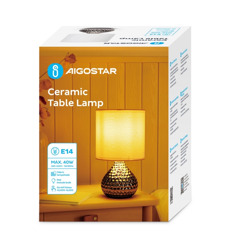 Aigostar - Lampa stołowa 1xE14/40W/230V chrom błyszczący