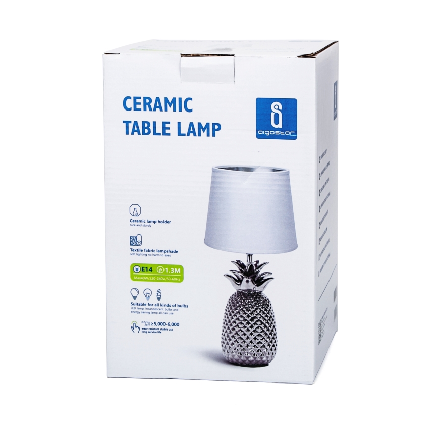 Aigostar - Lampa stołowa 1xE14/40W/230V chrom błyszczący