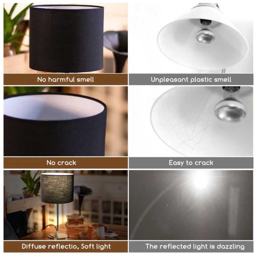 Aigostar - Lampa stołowa 1xE14/40W/230V czarna