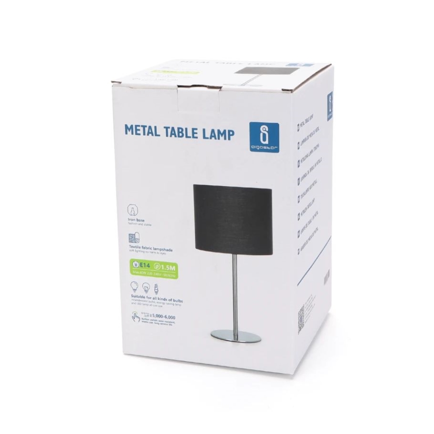 Aigostar - Lampa stołowa 1xE14/40W/230V czarna