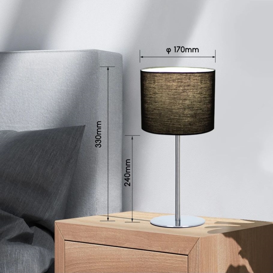 Aigostar - Lampa stołowa 1xE14/40W/230V czarna