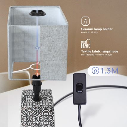 Aigostar - Lampa stołowa 1xE14/40W/230V