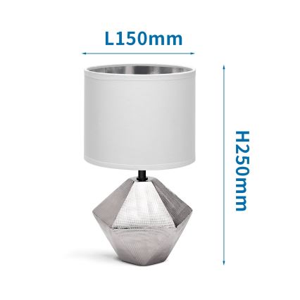 Aigostar - Lampa stołowa 1xE14/40W/230V srebrny/biały