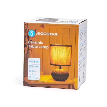 Aigostar - Lampa stołowa 1xE14/40W/230V szara