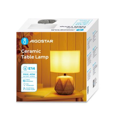 Aigostar - Lampa stołowa 1xE14/40W/230V szara