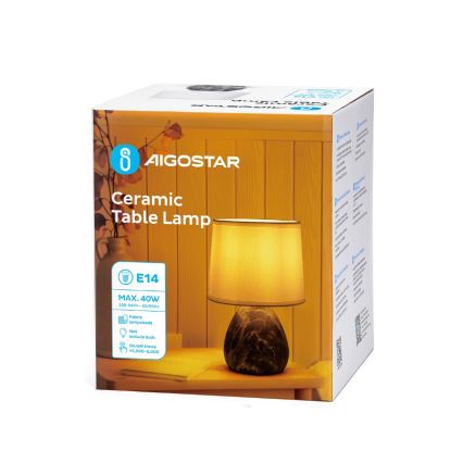 Aigostar - Lampa stołowa 1xE14/40W/230V szara