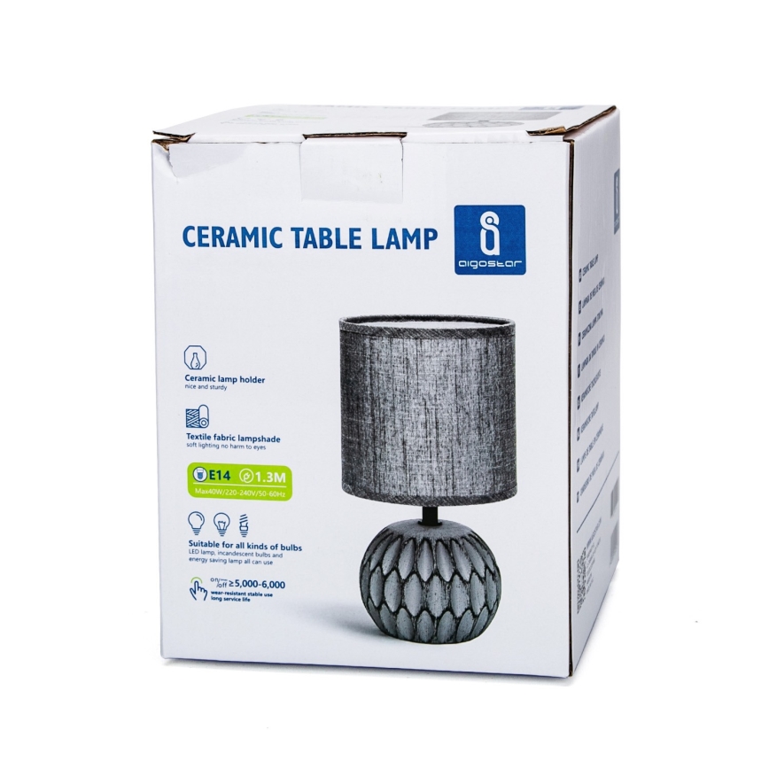 Aigostar - Lampa stołowa 1xE14/40W/230V szary