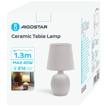 Aigostar - Lampa stołowa 1xE14/40W/230V szary